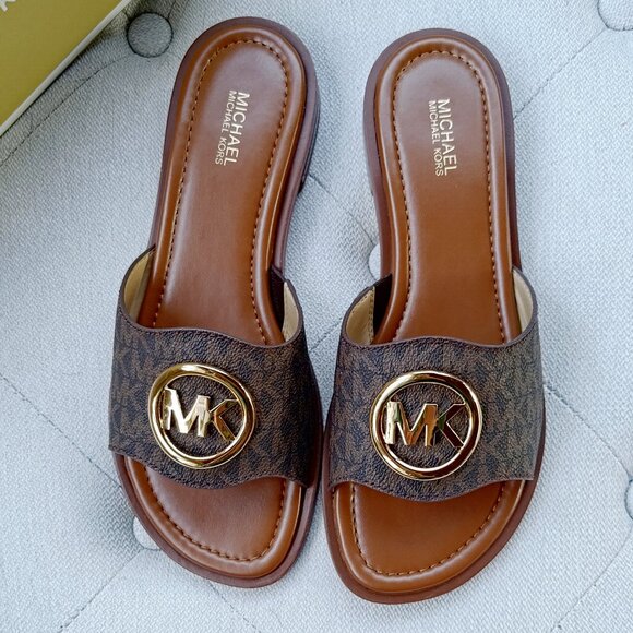 Michael Kors Hannah Signature Logo Slide Sandal US8 49S5HNFS1B - Picture 4 of 11